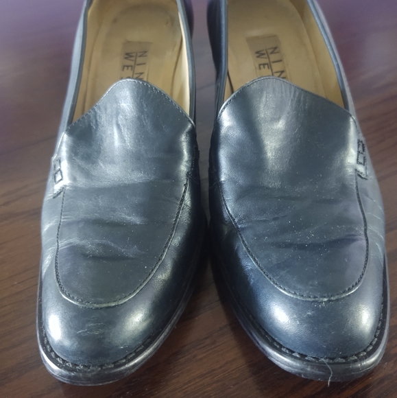 6 1/2M Navy Blue leather shoe - Picture 3 of 6